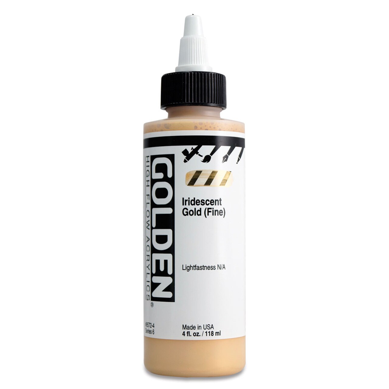 Golden High Flow Acrylics - Iridescent Gold (Fine), 4 oz bottle
